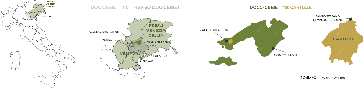 Page Was ist Prosecco, Woher kommt Prosecco, Prosecco DOC, Valdobbiadene Conegliano Prosecco DOCG Gebiet, Cartizze