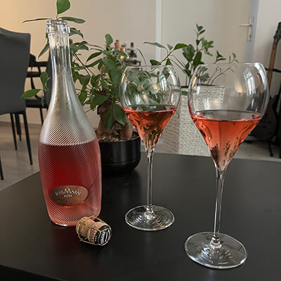 Page Was ist Prosecco, Foss Marai Rose Roös mit Italesse Gläser, erhältlich bei Spontano 400x400