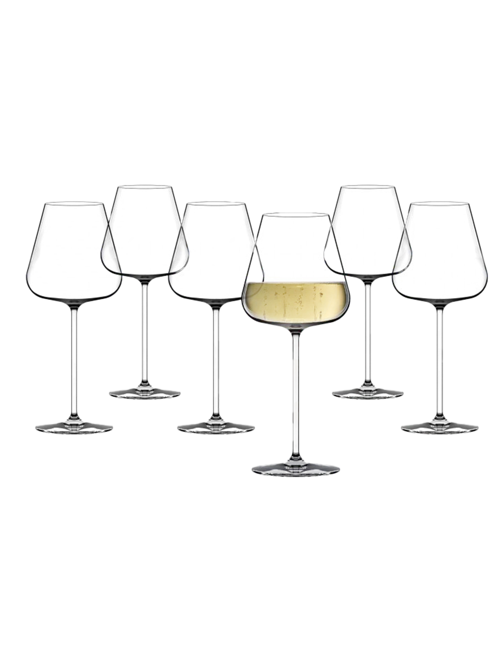 Produktbild - Italesse Etoile Sparkle Xtreme kristallines Glas, Art. 3055 480cc. Erhältlich bei Spontano. 6 Gläser, davon 5 leer und eines gefüllt.