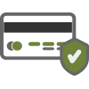 Seitenbild für Warenkorb und Kassa - Kreditkartensymbol mit einem Schild in der Farbe Spontano-Grün